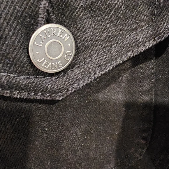 LRL Lauren Jeans Manhatten Denim Black Jean Jacket Womens Size M - Picture 13 of 16